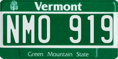 VT license plate NMO919