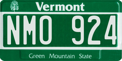 VT license plate NMO924
