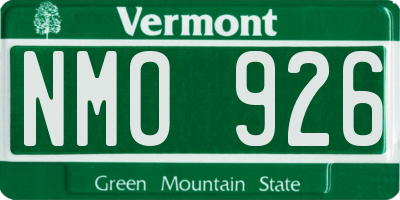 VT license plate NMO926