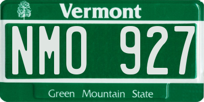 VT license plate NMO927