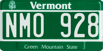 VT license plate NMO928