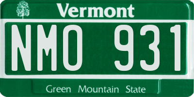VT license plate NMO931
