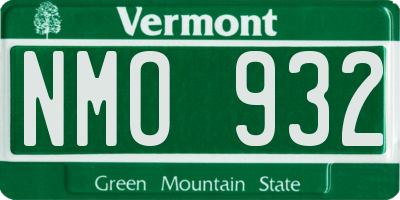 VT license plate NMO932