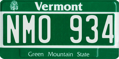 VT license plate NMO934
