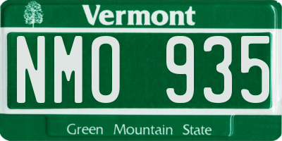 VT license plate NMO935