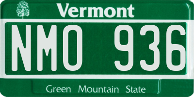 VT license plate NMO936