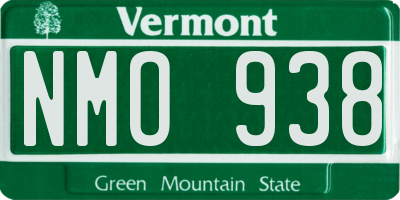 VT license plate NMO938