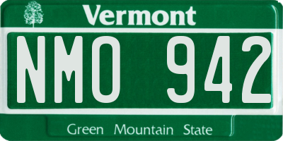 VT license plate NMO942