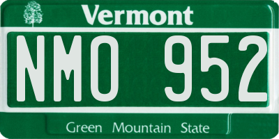 VT license plate NMO952