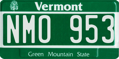 VT license plate NMO953