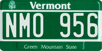 VT license plate NMO956