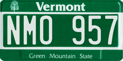 VT license plate NMO957