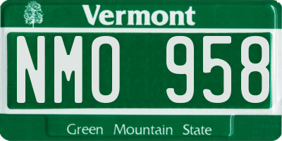 VT license plate NMO958