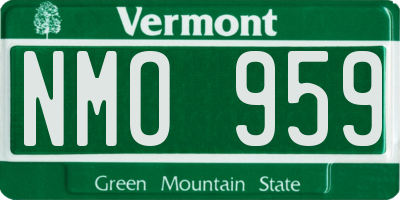 VT license plate NMO959