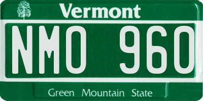 VT license plate NMO960