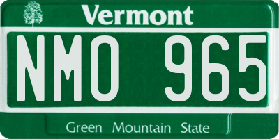 VT license plate NMO965