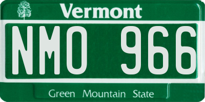 VT license plate NMO966