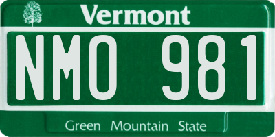 VT license plate NMO981