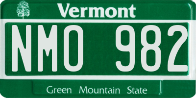 VT license plate NMO982