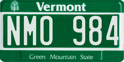 VT license plate NMO984