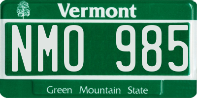 VT license plate NMO985