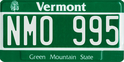 VT license plate NMO995