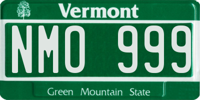 VT license plate NMO999