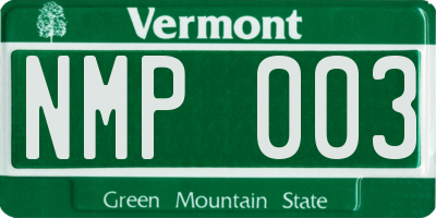 VT license plate NMP003