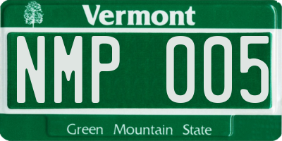 VT license plate NMP005