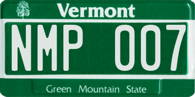 VT license plate NMP007