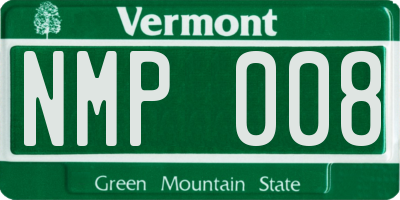 VT license plate NMP008