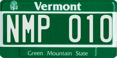 VT license plate NMP010