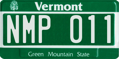 VT license plate NMP011