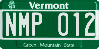 VT license plate NMP012