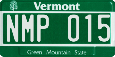 VT license plate NMP015