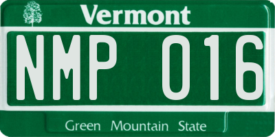 VT license plate NMP016