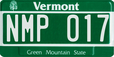 VT license plate NMP017