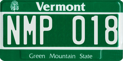 VT license plate NMP018