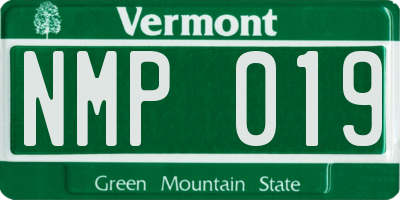 VT license plate NMP019
