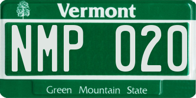 VT license plate NMP020