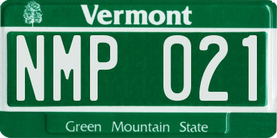 VT license plate NMP021
