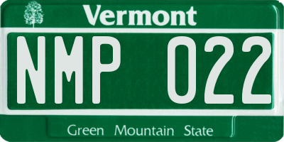 VT license plate NMP022