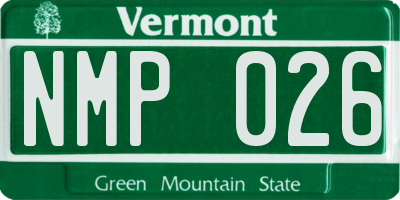 VT license plate NMP026