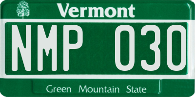 VT license plate NMP030