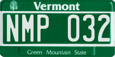 VT license plate NMP032