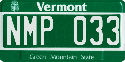 VT license plate NMP033