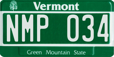 VT license plate NMP034
