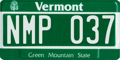 VT license plate NMP037