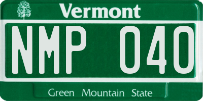 VT license plate NMP040