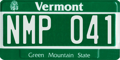VT license plate NMP041